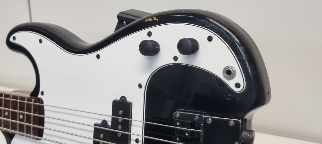 Cort Space PB Headless P-Bass 1983 - Black with White Finger Board + Rosewood Neck