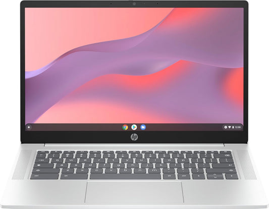 HP Chromebook 14" HD Display, Intel Processor N100 (4 Cores), Intel UHD Graphics, 4 GB RAM, 128GB UFS Storage, WIFI 6E & Bluetooth 5.3, HD Webcam, Chrome OS, Glacier Silver