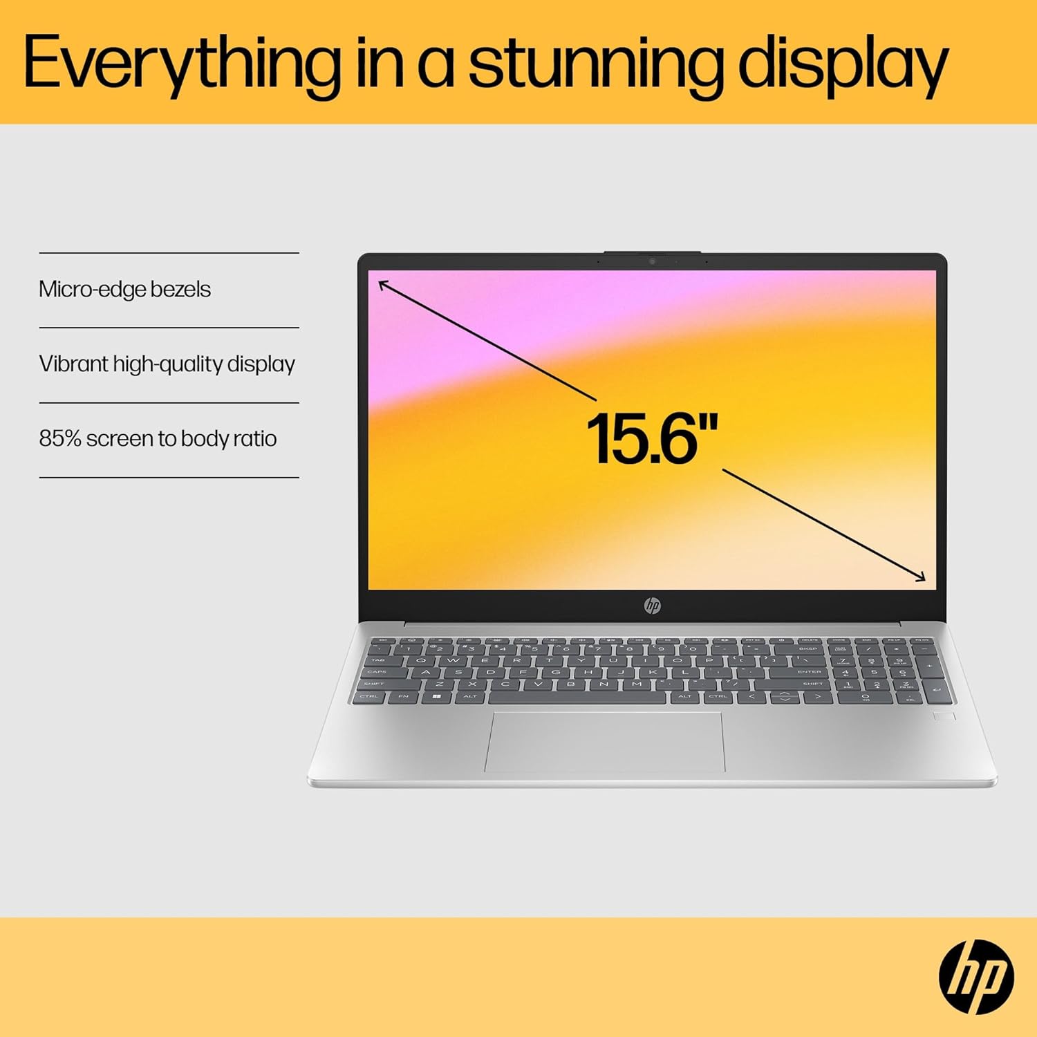 HP 15.6” Laptop | AMD Ryzen 5 7520U Processor | 16GB RAM | 512GB SSD | AMD Radeon Graphics | FHD Display