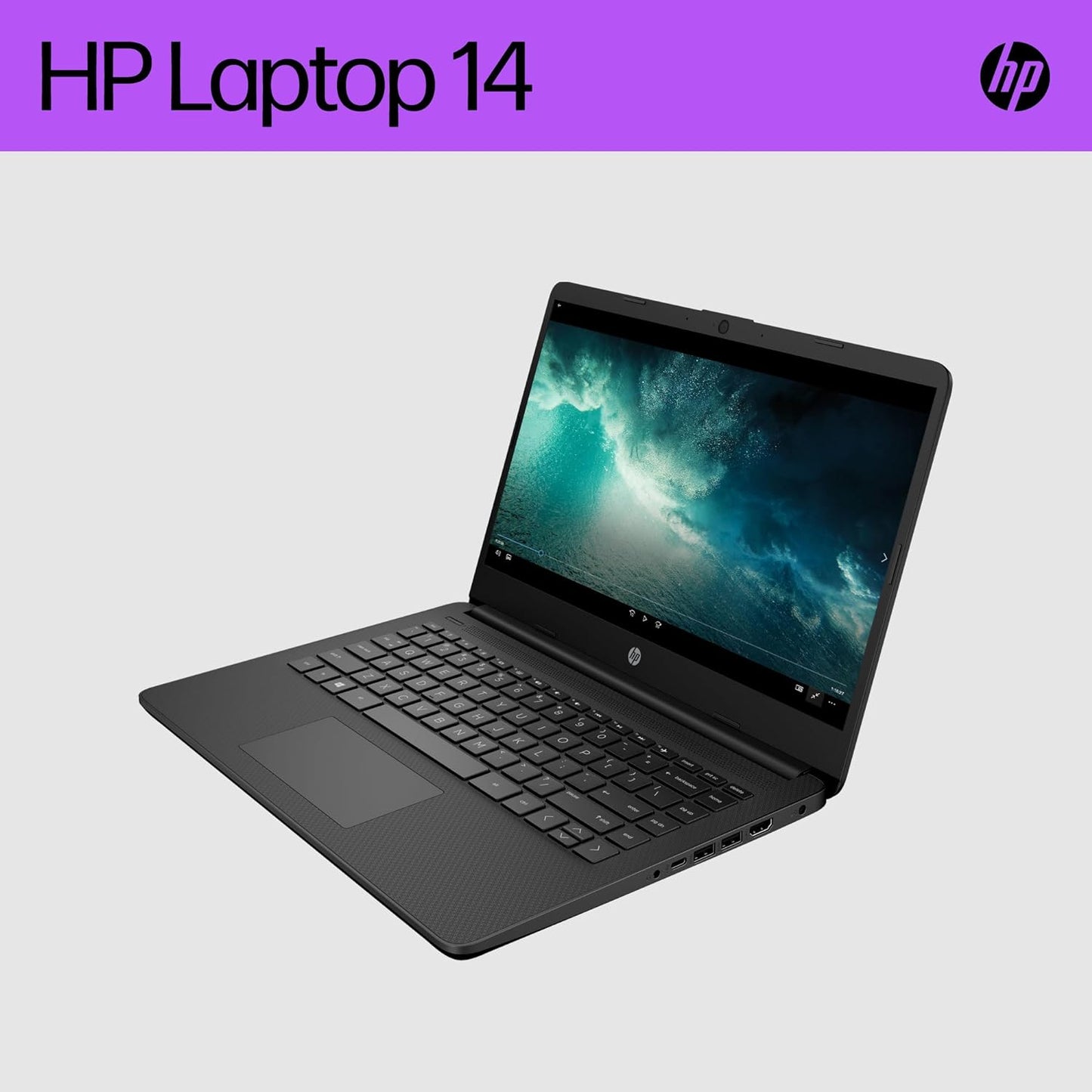 HP 14" Laptop- Intel Pentium CPU - 4GB RAM - 128GB SSD
