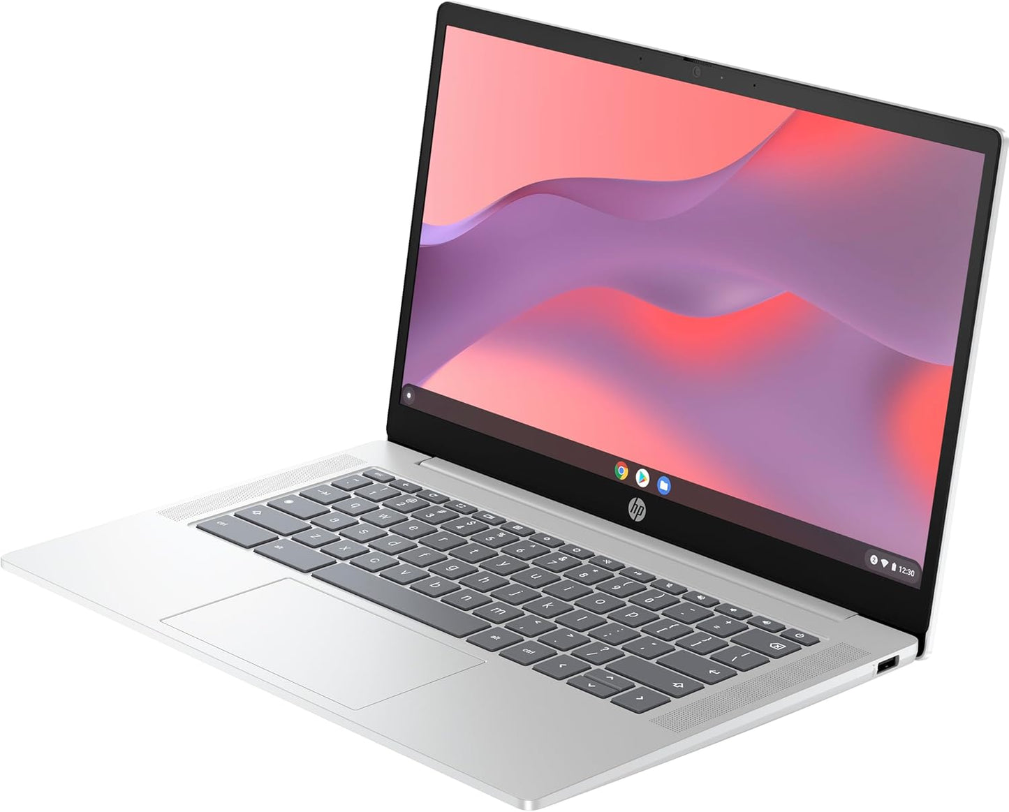 HP Chromebook 14" HD Display, Intel Processor N100 (4 Cores), Intel UHD Graphics, 4 GB RAM, 128GB UFS Storage, WIFI 6E & Bluetooth 5.3, HD Webcam, Chrome OS, Glacier Silver