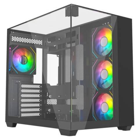 RedHouse ARGB Visio Gaming PC case with 6 ARGB fans for stunning visual effects