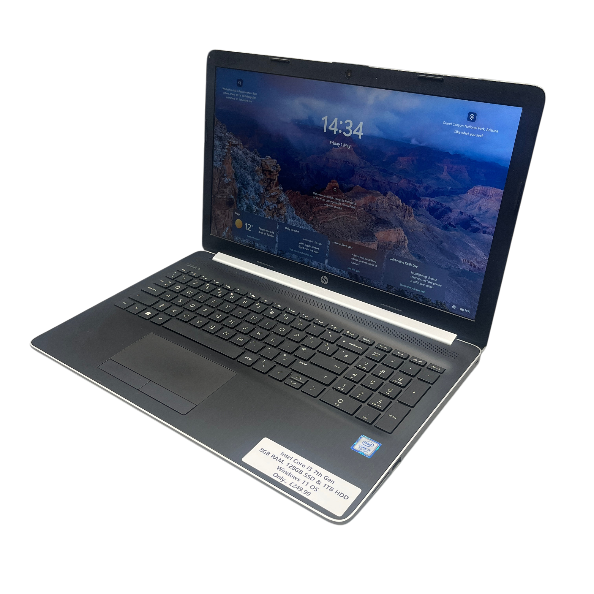 HP Silver Laptop - Intel Core i3 - Refurbished Laptop