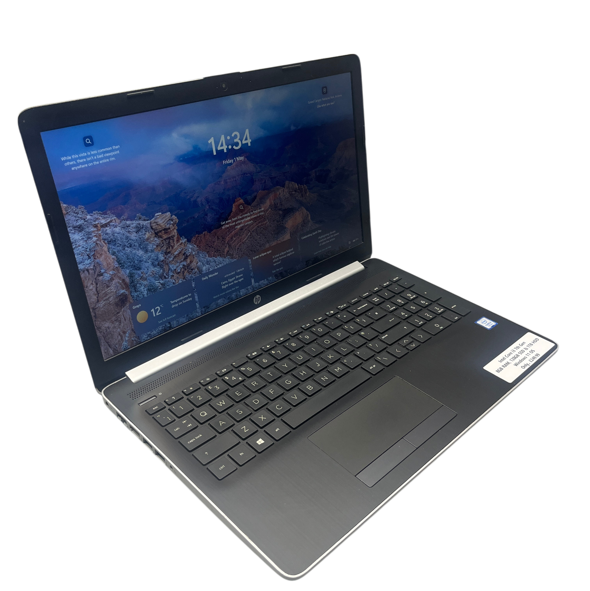 HP Silver Laptop - Intel Core i3 - Refurbished Laptop
