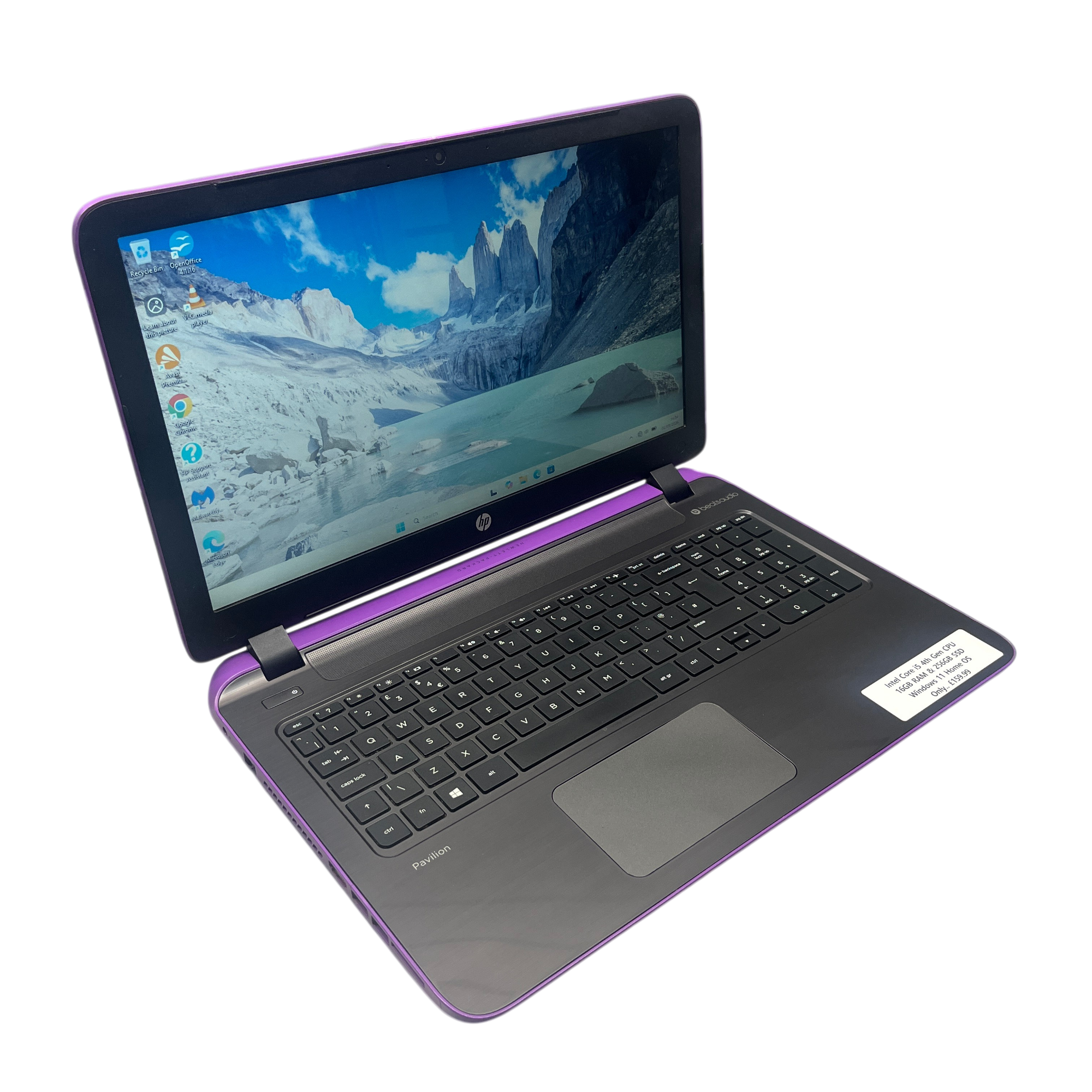 HP Purple Laptop - Intel Core i5 - Refurbished Laptop