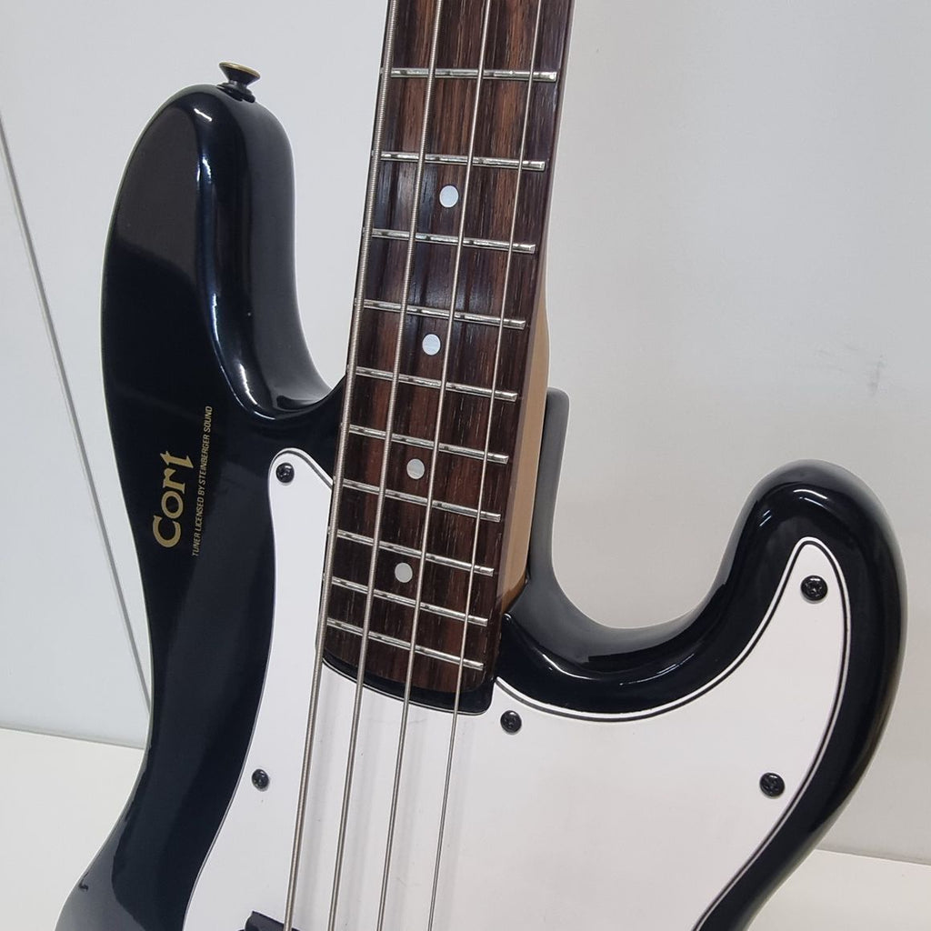 Cort Space PB Headless P-Bass 1983 - Black with White Finger Board + Rosewood Neck