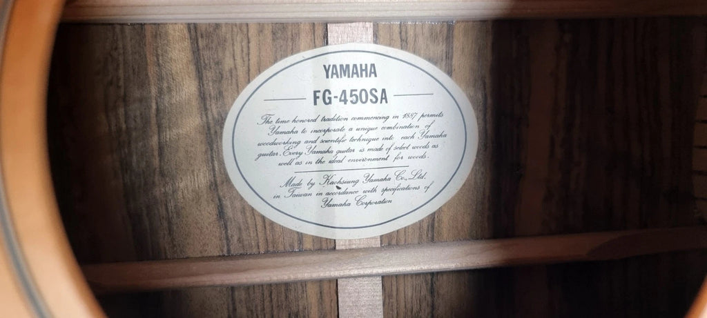 Yamaha FG450SA Dreadnought Acoustic Folk Guitar / Spruce Top / Premium Rosewood