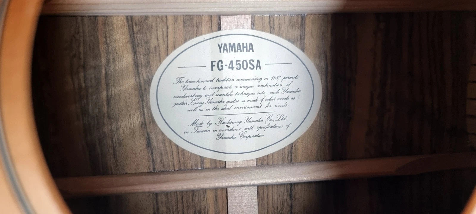 Yamaha FG450SA Dreadnought Acoustic Folk Guitar / Spruce Top / Premium Rosewood