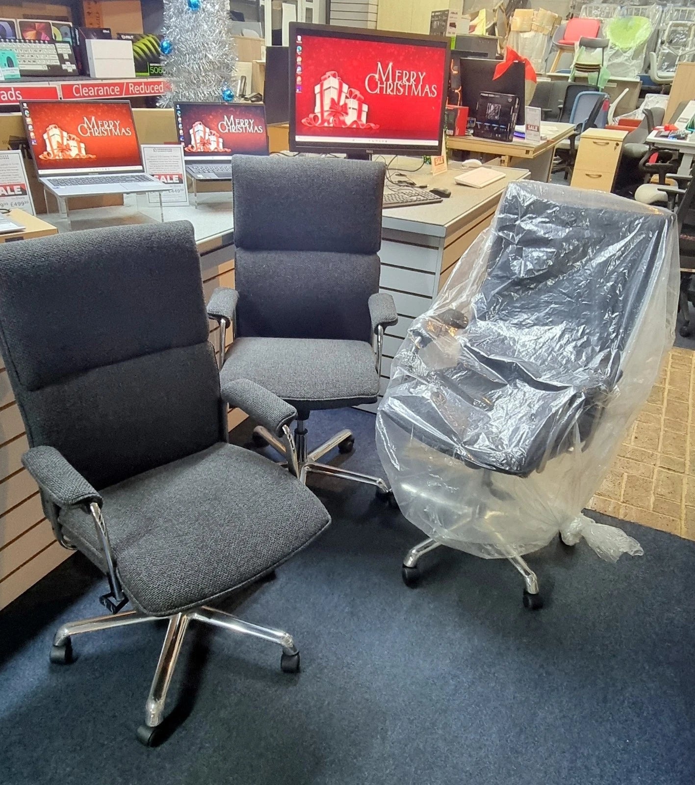 Boss Design Delphi High Back Executive Chair – Chrome Frame, Premium Fabric, Multiple Features