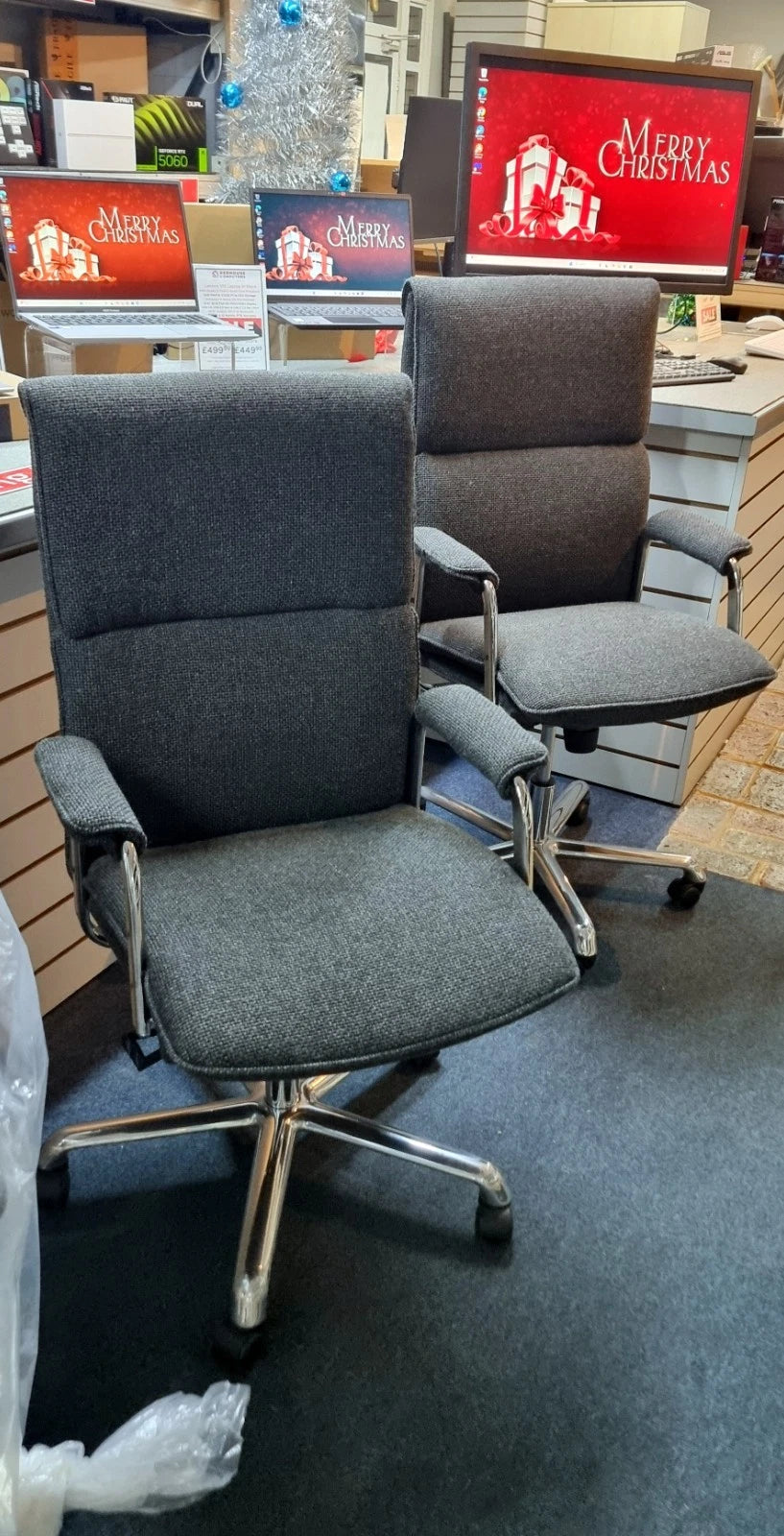 Boss Design Delphi High Back Executive Chair – Chrome Frame, Premium Fabric, Multiple Features